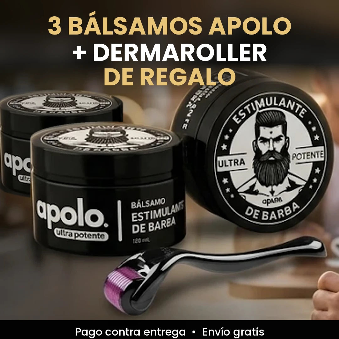 2 ESTIMULANTES DE BARBA APOLO Y DERMAROLLER DE OBSEQUIO
