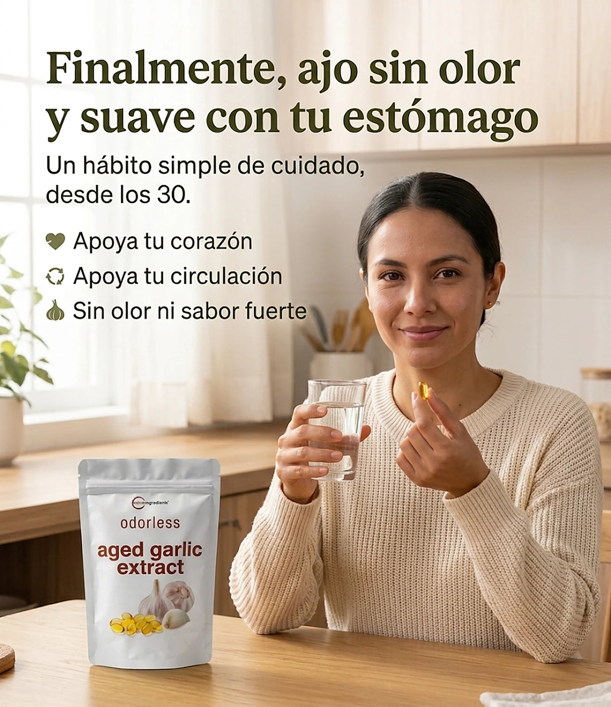 Ajo envejecido sin olor