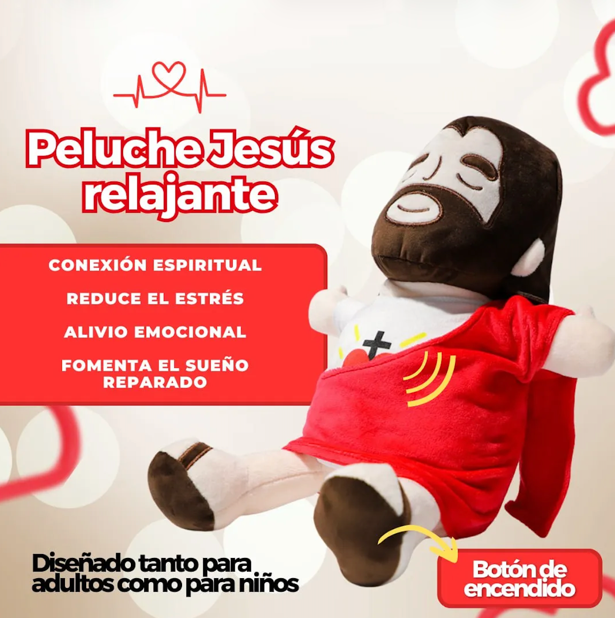 Peluche Jesus: Calma Ansiedad, Relaja y Arroja Sueños Dulces🥰❤️