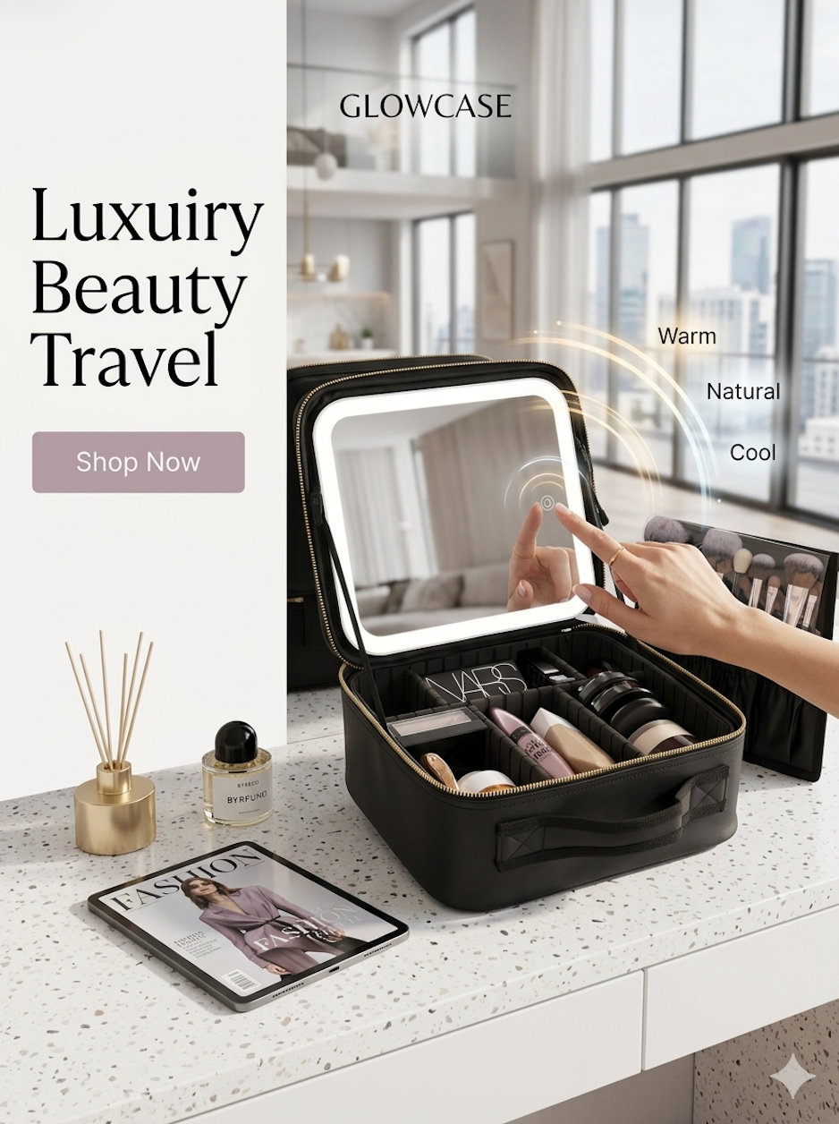 Organizador De Maquillaje Con Espejo Led💕💄💅🏼