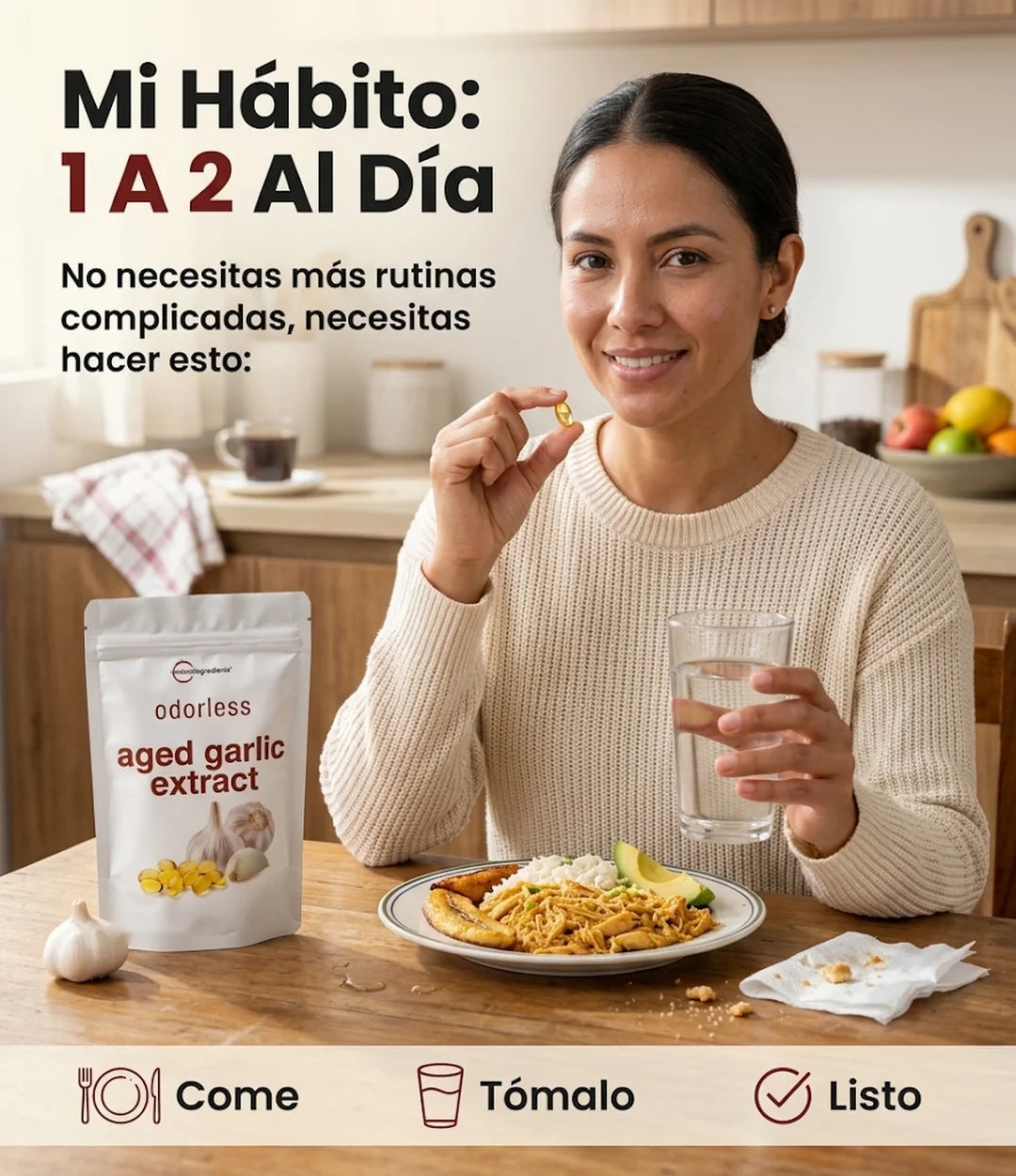 Ajo envejecido sin olor