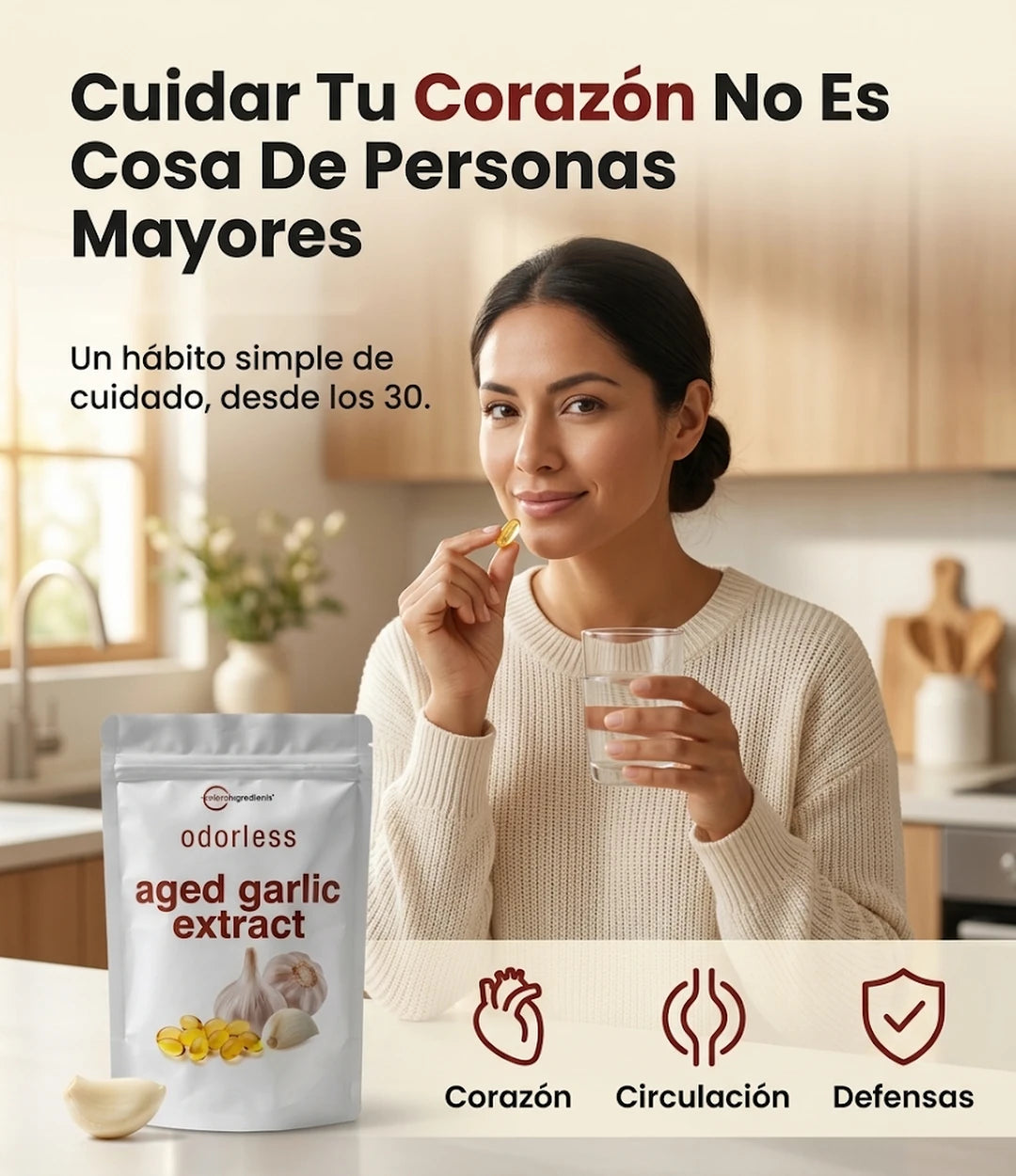 Ajo envejecido sin olor